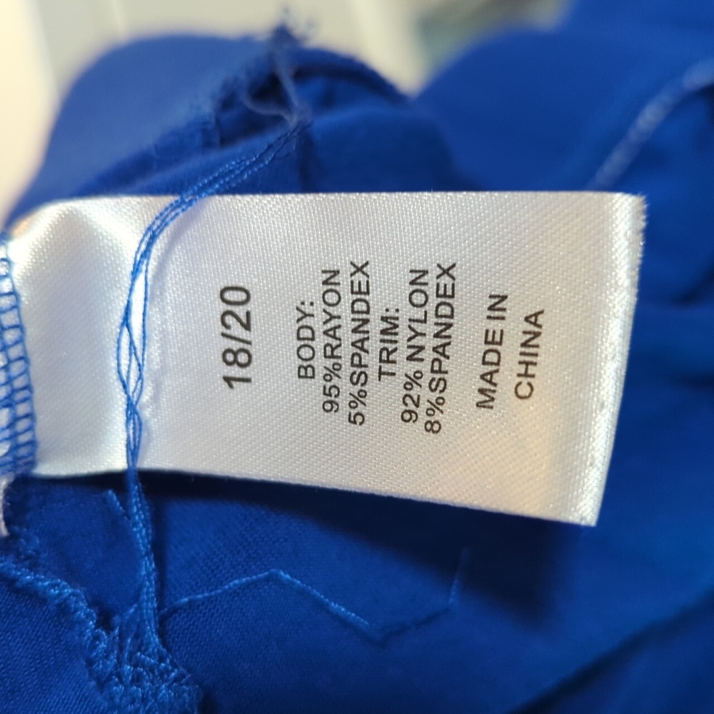 Lane Bryant Peasant Style Blue Top with Lace. - Picture 11 of 12